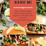turkey meatball banh mi with limes and jalapenos and cilantro