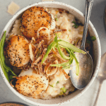 bowl of scallops and risotto