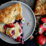 a slice of berry cheesecake galette