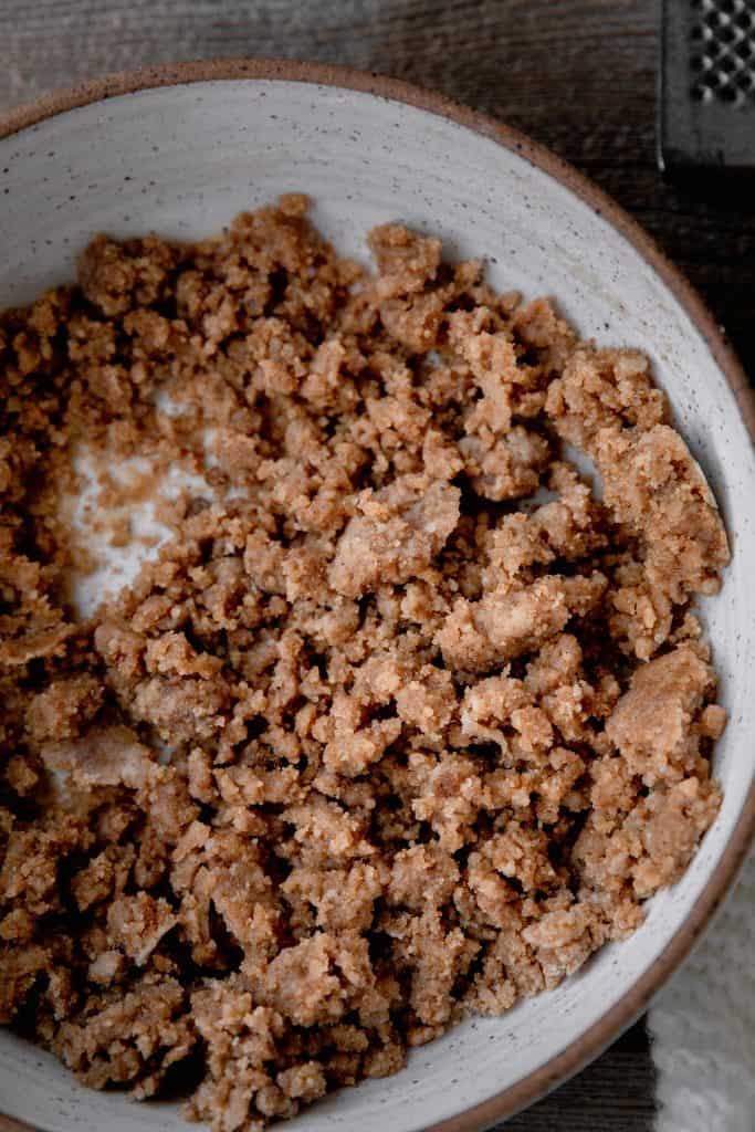 brown sugar streusel in a bowl