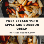 pork steaks with apple and bourbon cream