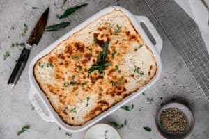 au gratin potatoes baked until bubbly and golden brown