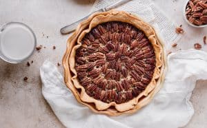 pecan pie after being baked