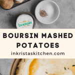 Boursin mashed potatoes and ingredients