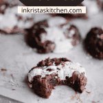 hot chocolate cookies with a bite taken out of one