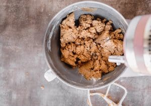 the soft gingerbread cookie dough after the flour has been added