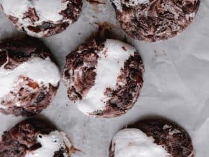 hot chocolate cookies after being baked