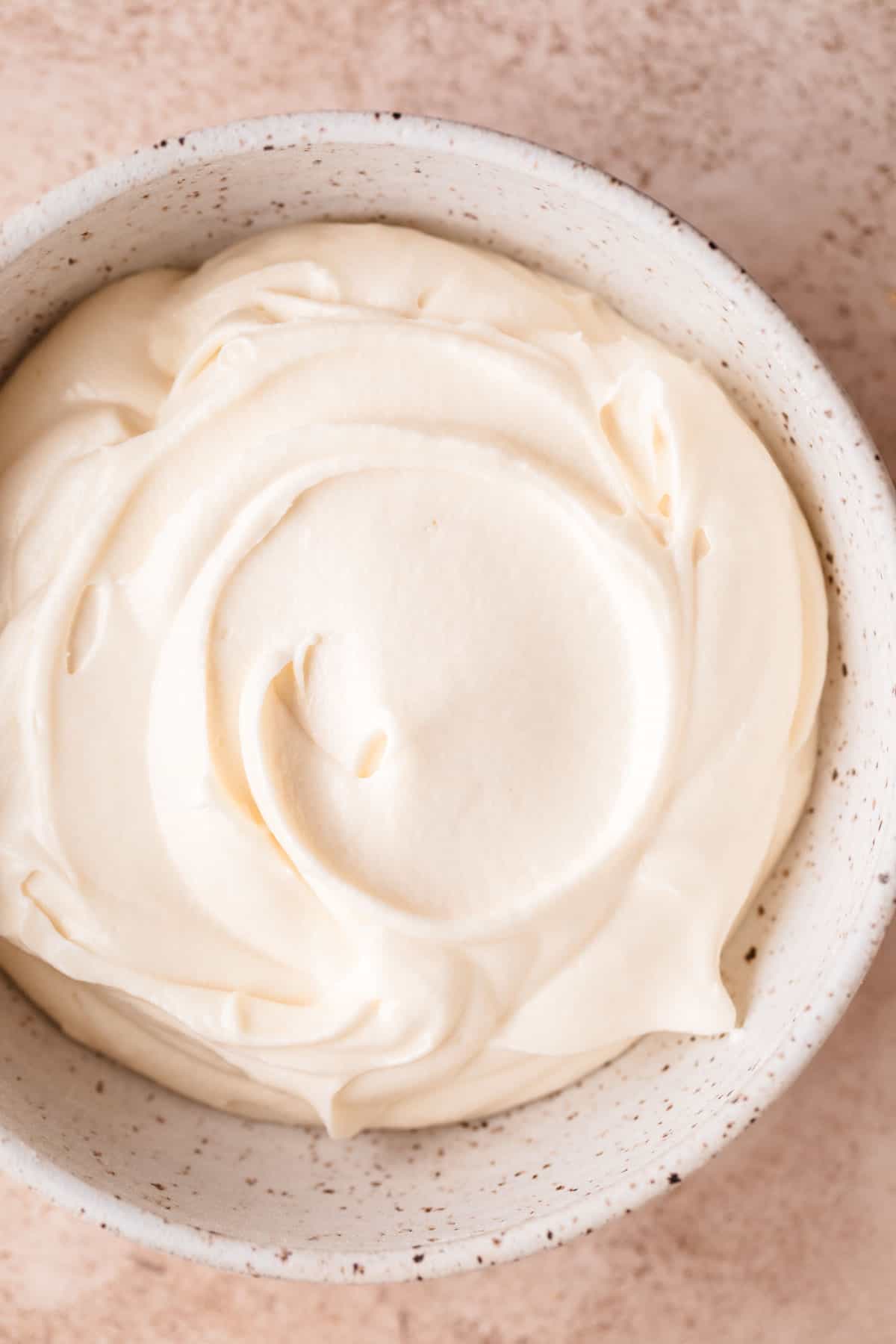Brown butter frosting in a bowl. 