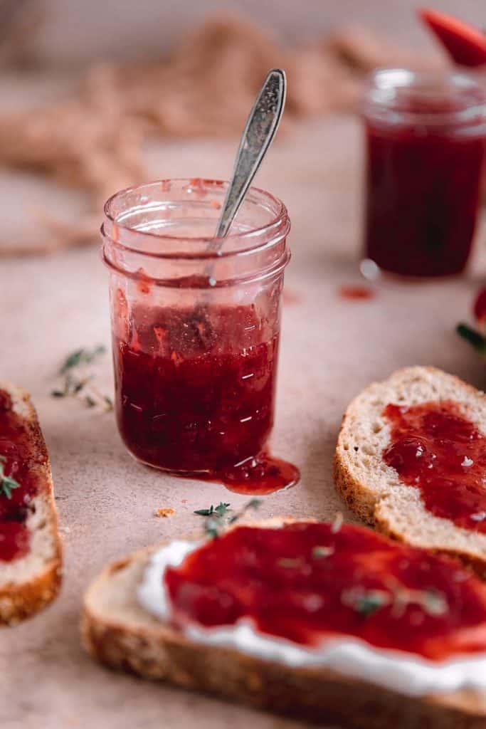the best strawberry jam in a jar and spread on toast