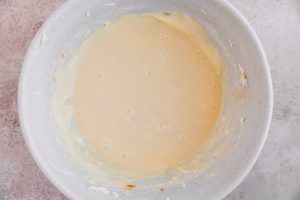 cream cheese and butter mix with eggs