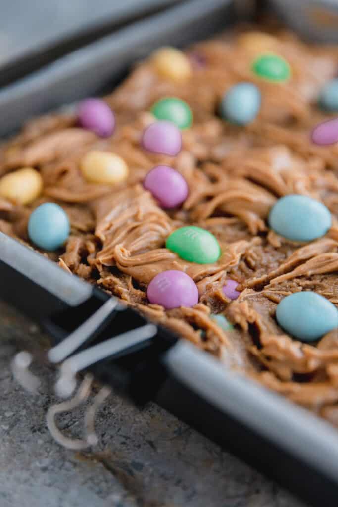 unbaked Easter blondies 