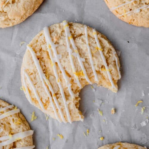 lemon ricotta cookies with lemon cream cheese drizzle