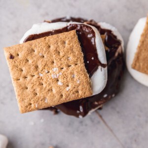 Air Fryer S'mores topped with flaky sea salt.