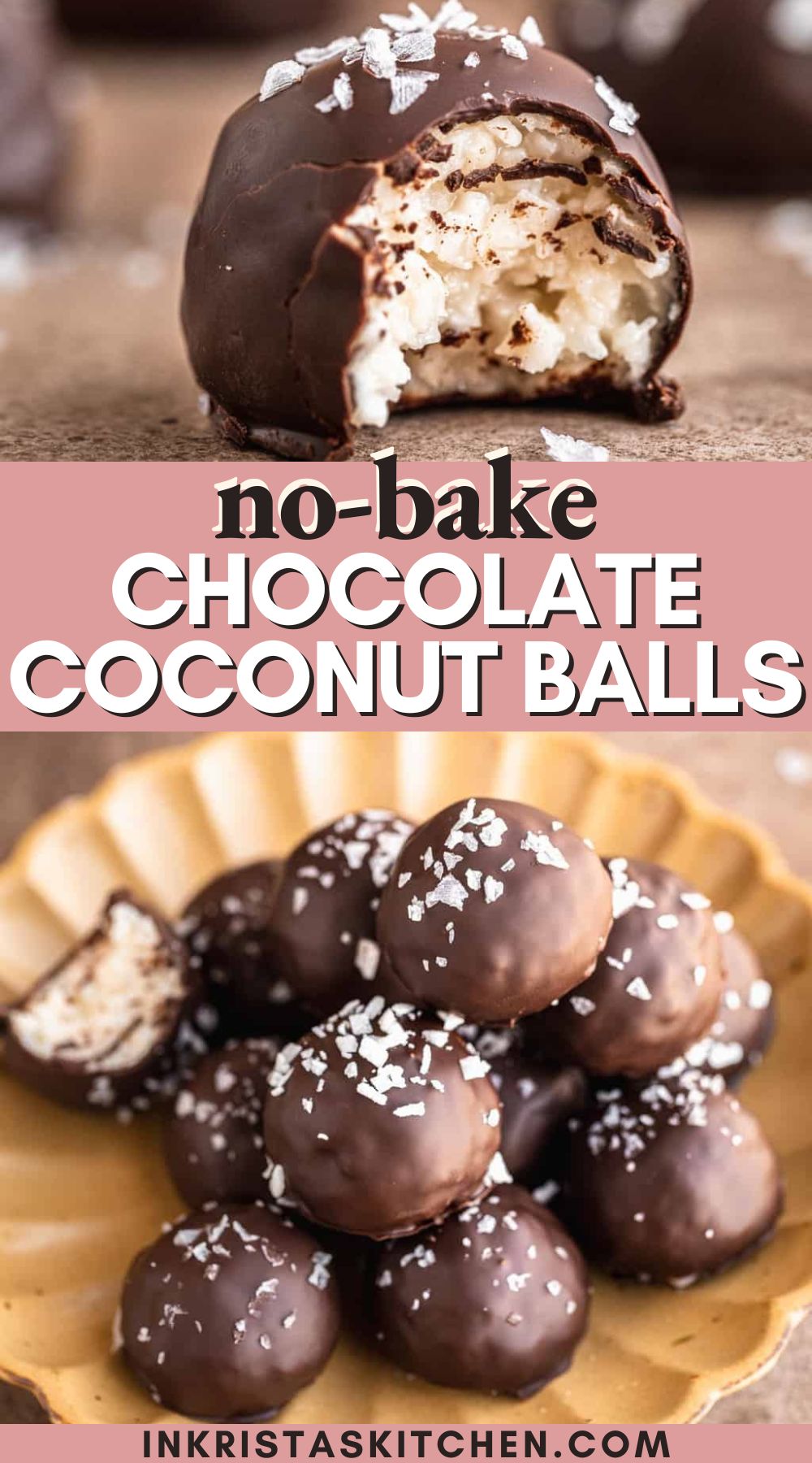 No Bake Chocolate Coconut Balls - In Krista's Kitchen
