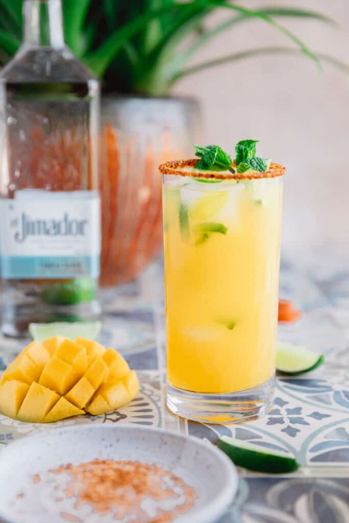 mango chamoy margarita with el jimador sliver tequila