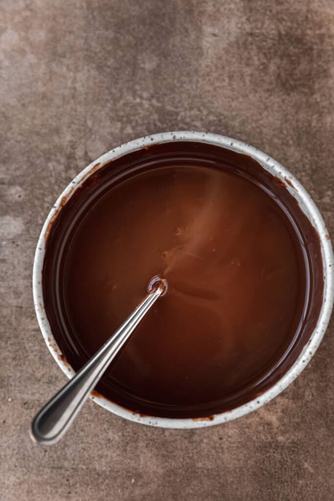 chocolate and shortening melted together until smooth