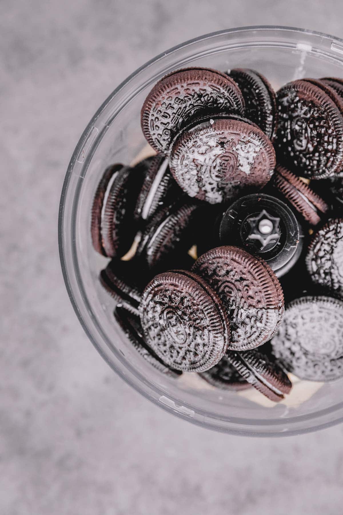 Oreos, butter and salt in a food processor.
