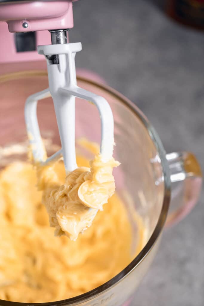 Butter and honey mixed together in a stand mixer. 