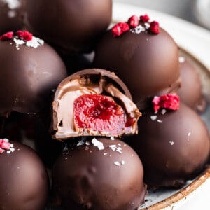 Chocolate Covered Cherries with Nutella and flaky sea salt.