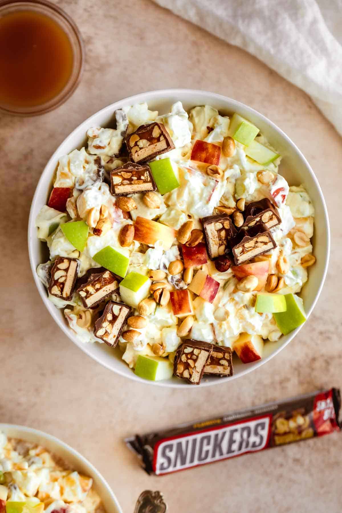 Taffy Apple Salad mixed together in a bowl. 