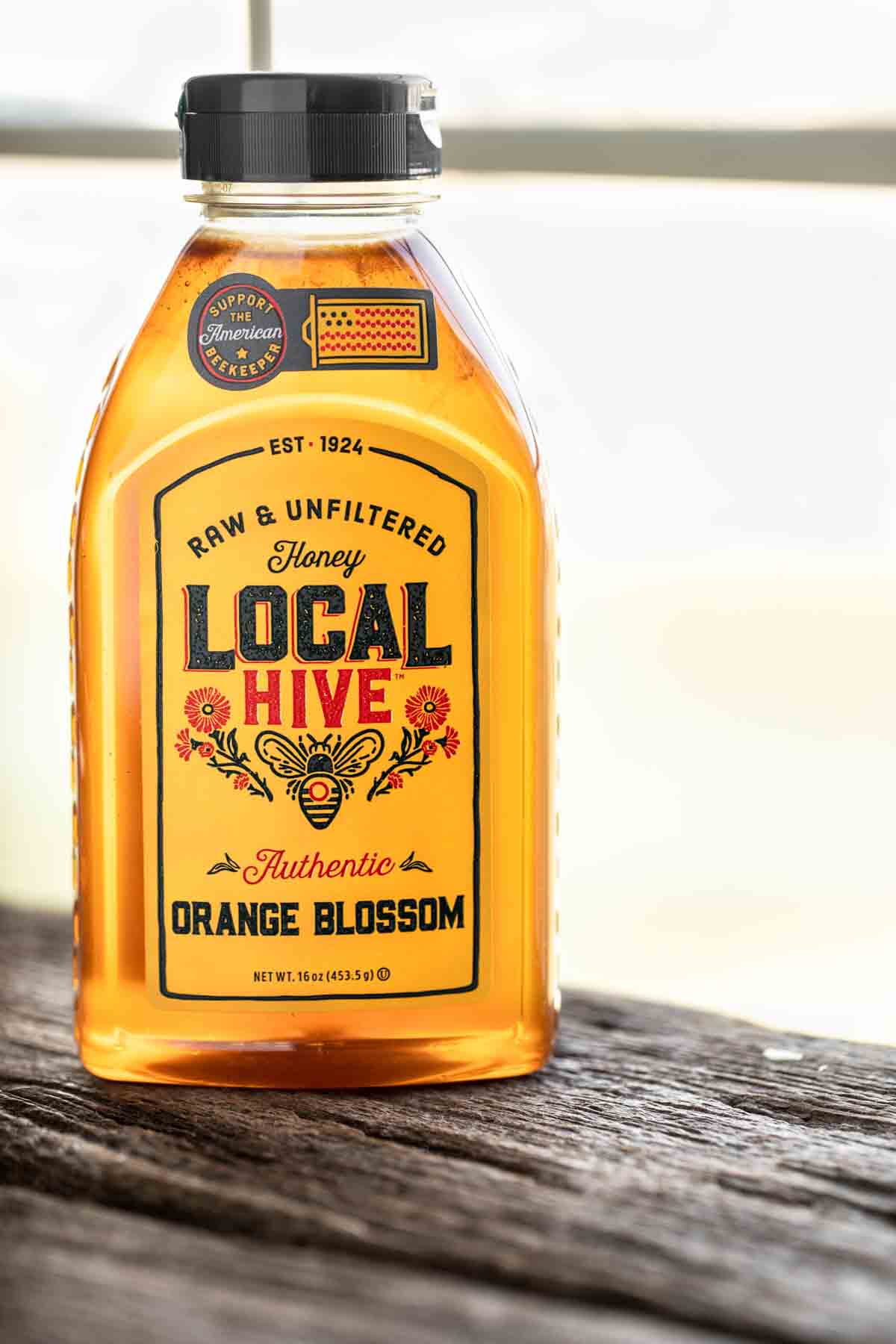 A bottle of Local Hive Honey.