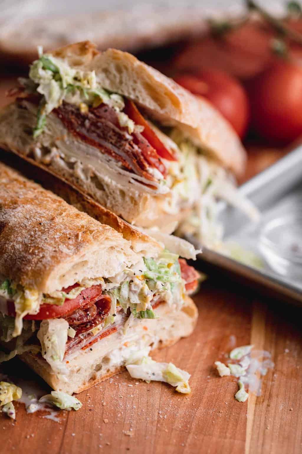 tiktok viral grinder salad sandwich recipe In Krista's Kitchen