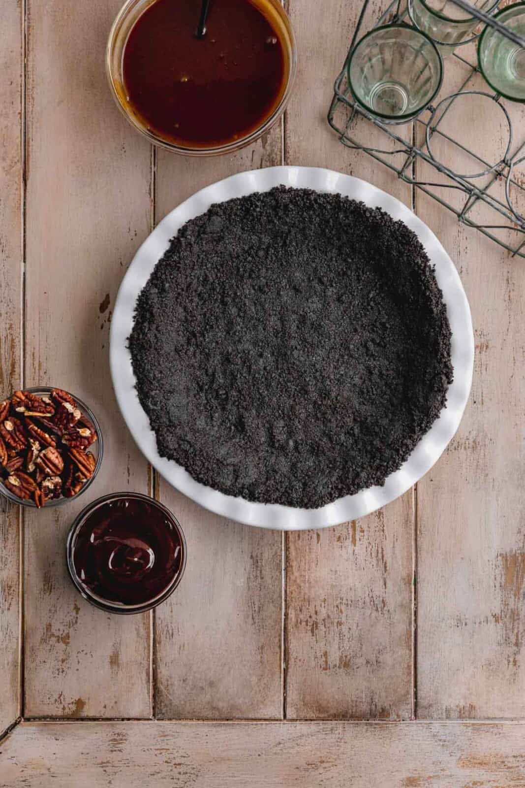 Turtle Crust Decadent Turtle Pie (No Bake) - In Krista's Kitchen