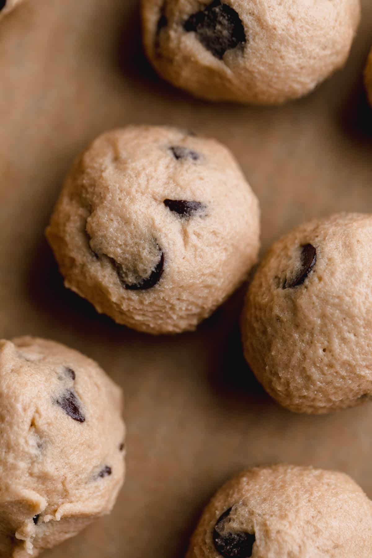 Cookie dough rolled into small balls.