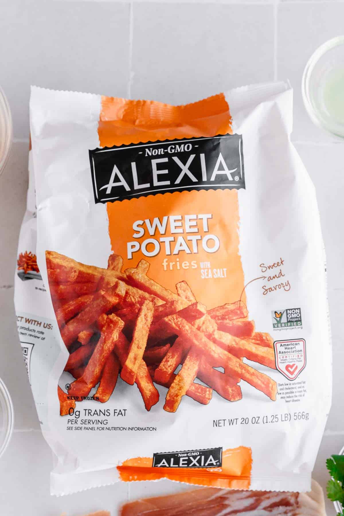Alexia Sweet Potato Fries in a bag.