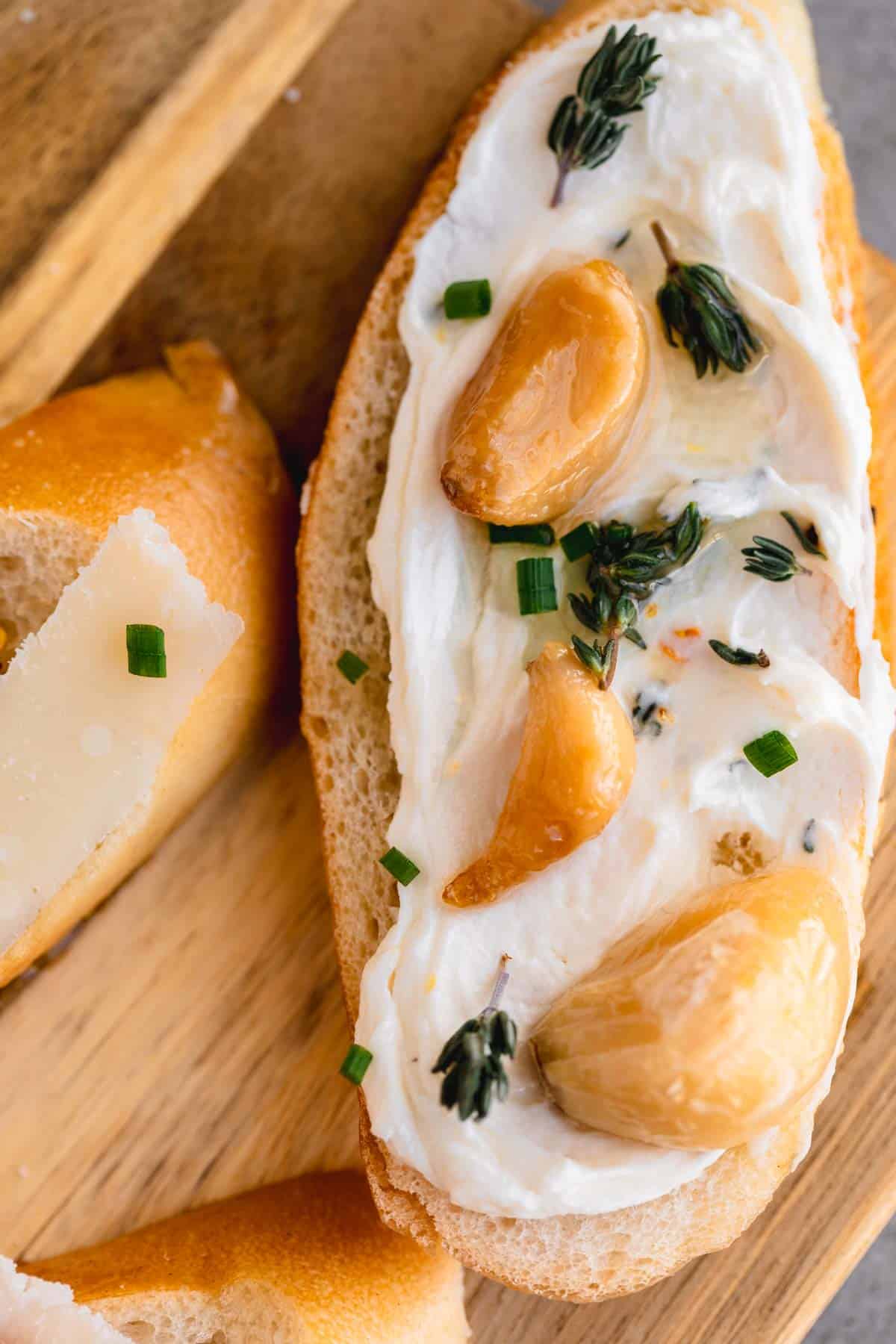 Garlic confit on toast. 