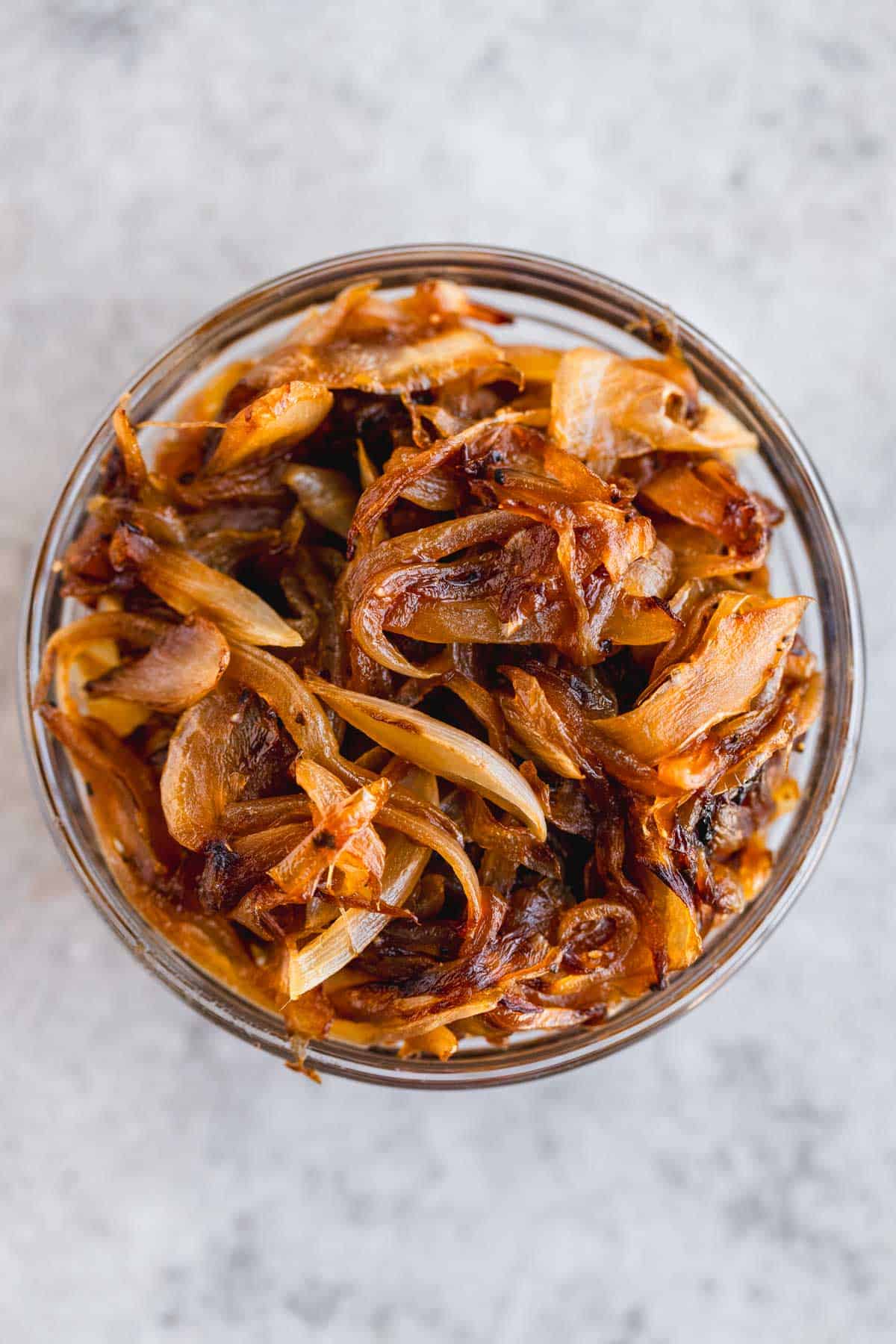 Caramelized onions in a bowl. 