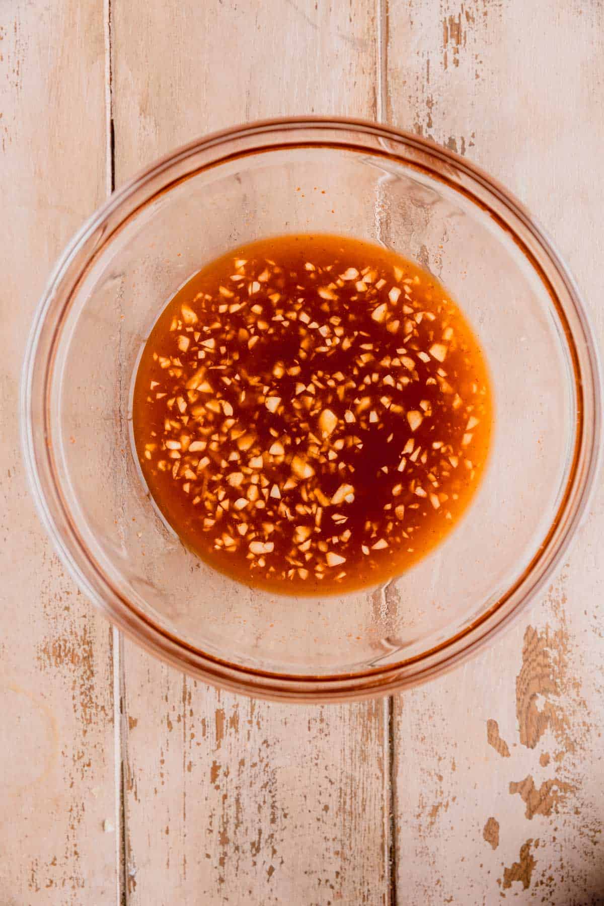 Marinate for pork whisked up in a bowl.