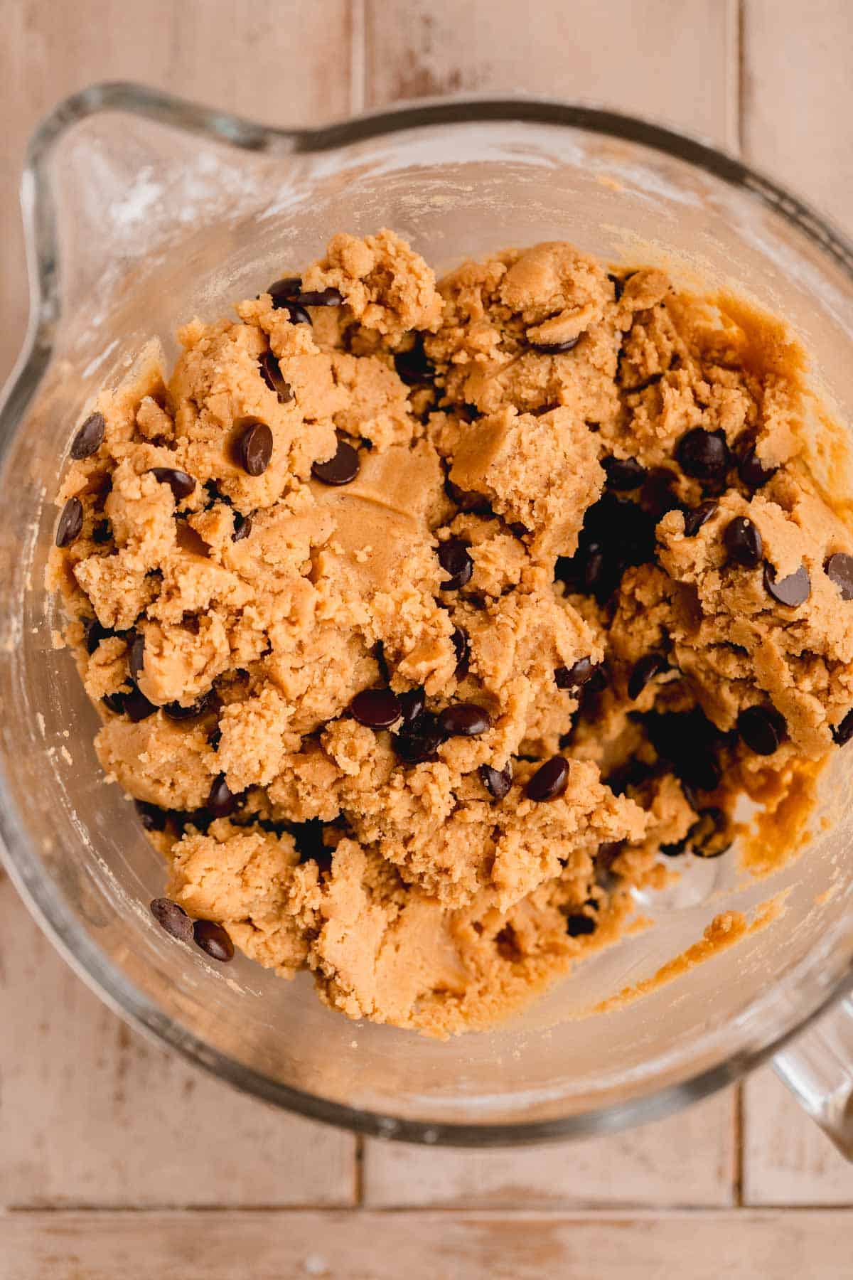 Dark chocolate mixed into the cookie dough. 