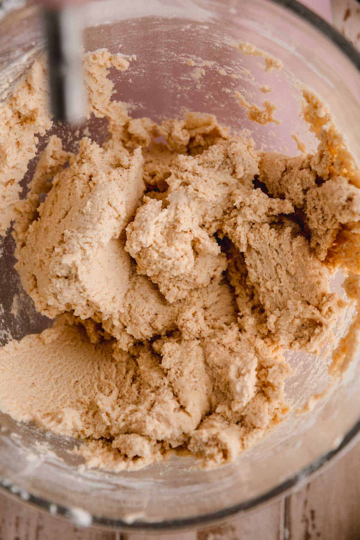 Dry ingredients mixed into cookies. 